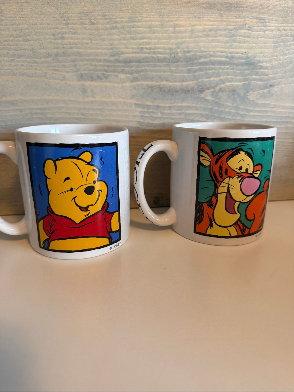 Disney Winnie the Pooh & Tigger Colorful Character Ceramic Coffee Mugs - White